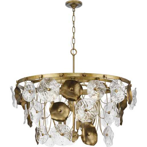 Progress Lighting Loretta Collection Nine-Light Chandelier Gold Ombre (P400365-204)