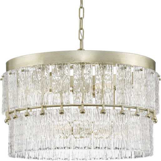 Progress Lighting Chevall Collection Six-Light Chandelier Gilded Silver (P400367-176)