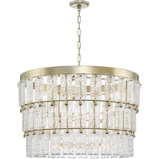 Progress Lighting Chevall Collection Nine-Light Chandelier Gilded Silver (P400368-176)