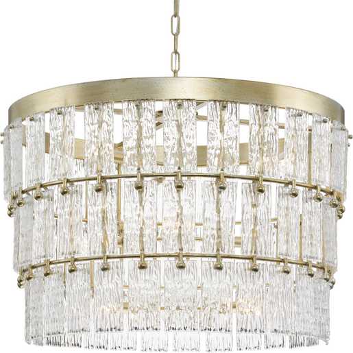 Progress Lighting Chevall Collection Nine-Light Chandelier Gilded Silver (P400368-176)