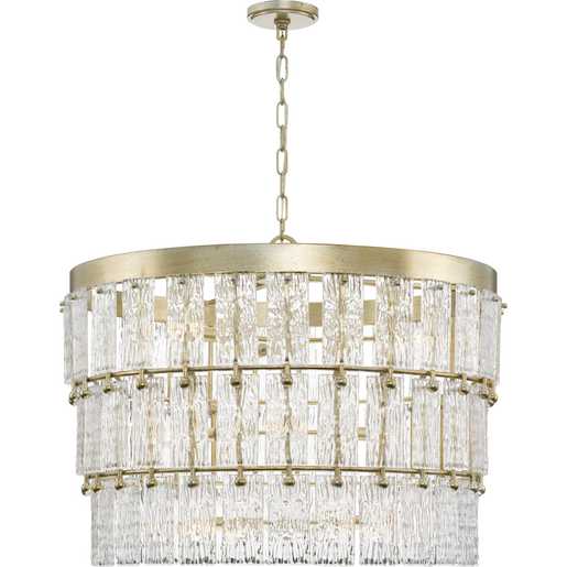 Progress Lighting Chevall Collection Nine-Light Chandelier Gilded Silver (P400368-176)