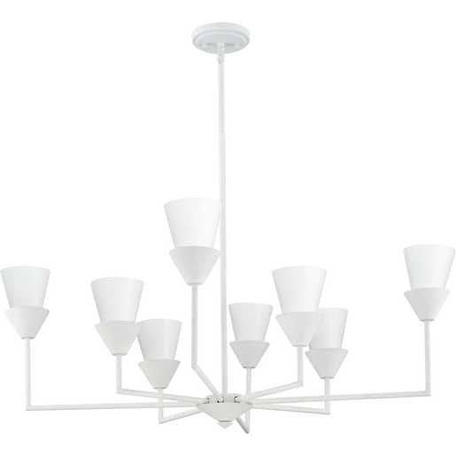 Progress Lighting Pinellas Collection Eight-Light Chandelier White Plaster (P400373-197)