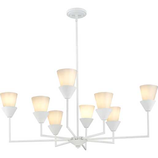 Progress Lighting Pinellas Collection Eight-Light Chandelier White Plaster (P400373-197)