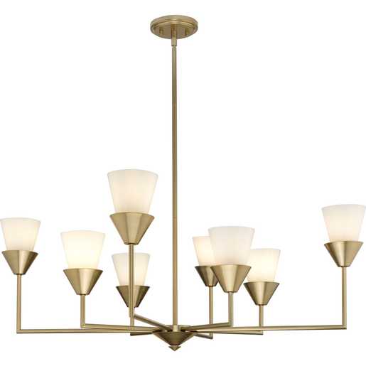 Progress Lighting Pinellas Collection Eight-Light Chandelier Soft Gold (P400373-205)