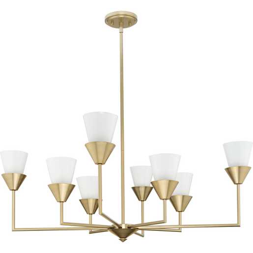 Progress Lighting Pinellas Collection Eight-Light Chandelier Soft Gold (P400373-205)