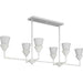 Progress Lighting Pinellas Collection Six-Light Linear Chandelier White Plaster (P400374-197)