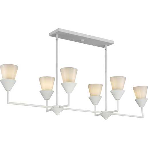 Progress Lighting Pinellas Collection Six-Light Linear Chandelier White Plaster (P400374-197)