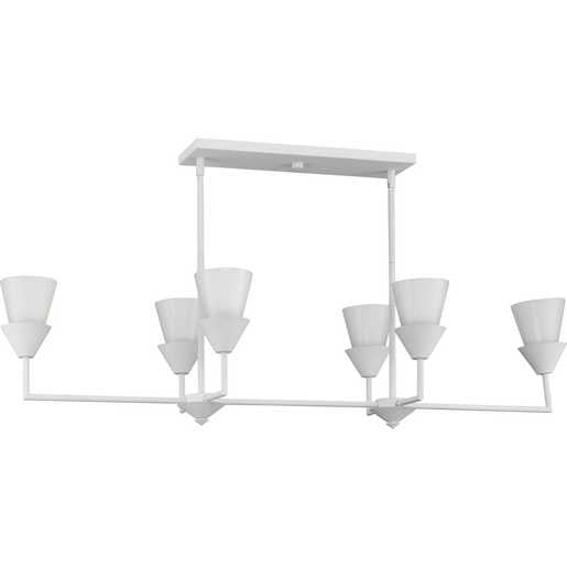 Progress Lighting Pinellas Collection Six-Light Linear Chandelier White Plaster (P400374-197)