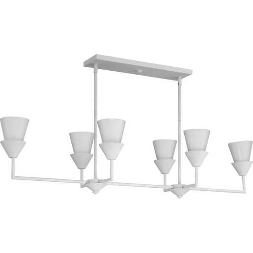 Progress Lighting Pinellas Collection Six-Light Linear Chandelier White Plaster (P400374-197)