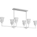 Progress Lighting Pinellas Collection Six-Light Linear Chandelier White Plaster (P400374-197)