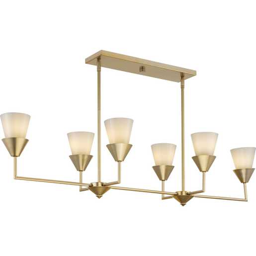 Progress Lighting Pinellas Collection Six-Light Linear Chandelier Soft Gold (P400374-205)