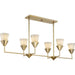 Progress Lighting Pinellas Collection Six-Light Linear Chandelier Soft Gold (P400374-205)