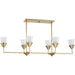 Progress Lighting Pinellas Collection Six-Light Linear Chandelier Soft Gold (P400374-205)