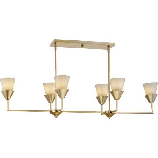 Progress Lighting Pinellas Collection Six-Light Linear Chandelier Soft Gold (P400374-205)