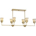 Progress Lighting Pinellas Collection Six-Light Linear Chandelier Soft Gold (P400374-205)