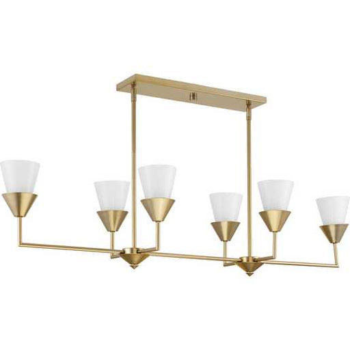 Progress Lighting Pinellas Collection Six-Light Linear Chandelier Soft Gold (P400374-205)