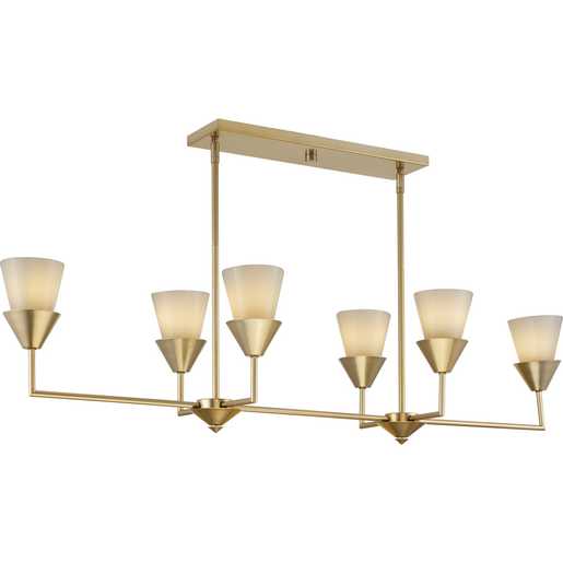 Progress Lighting Pinellas Collection Six-Light Linear Chandelier Soft Gold (P400374-205)