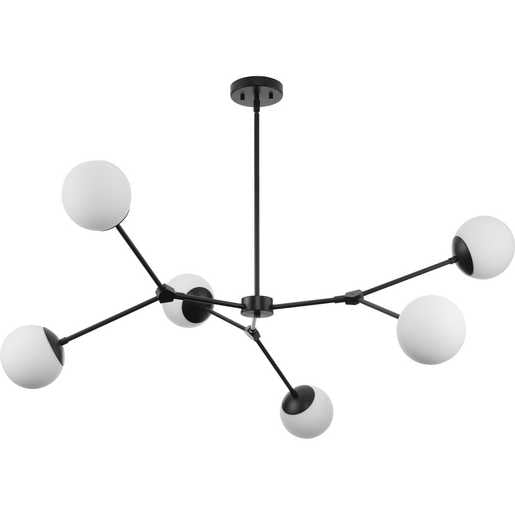 Progress Lighting Haas Collection Six-Light Chandelier Matte Black (P400378-31M)