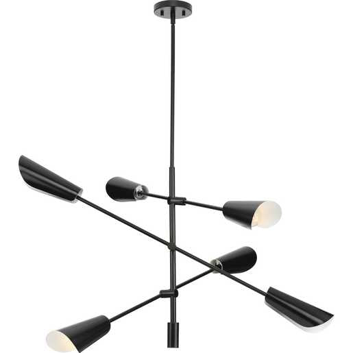 Progress Lighting Cornett Collection Six-Light Chandelier Matte Black (P400380-31M)