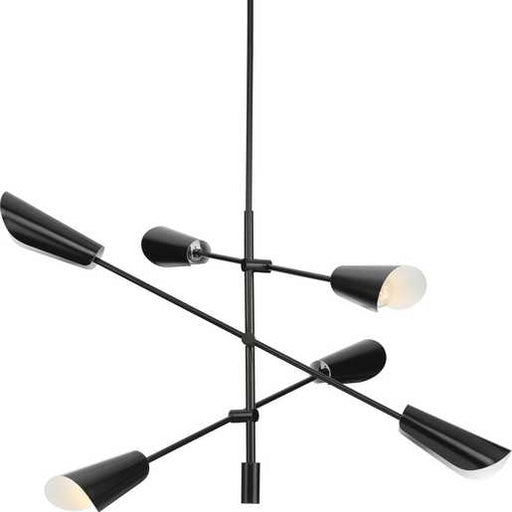 Progress Lighting Cornett Collection Six-Light Chandelier Matte Black (P400380-31M)