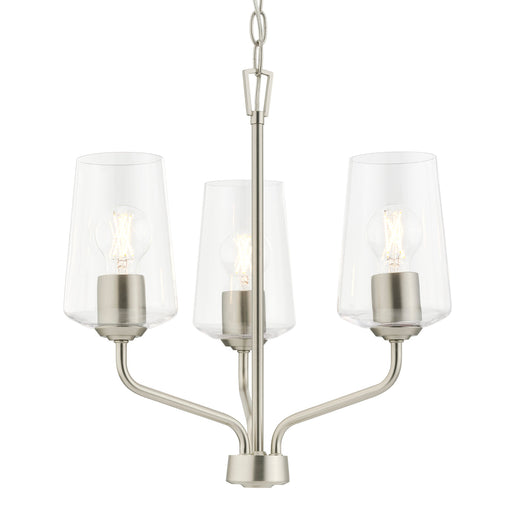 Progress Lighting 94400440009 Celino Collection 3-Light Chandelier Brushed Nickel With Clear Glass Shades (P400440-009)