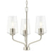 Progress Lighting 94400440009 Celino Collection 3-Light Chandelier Brushed Nickel With Clear Glass Shades (P400440-009)