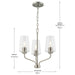 Progress Lighting 94400440009 Celino Collection 3-Light Chandelier Brushed Nickel With Clear Glass Shades (P400440-009)