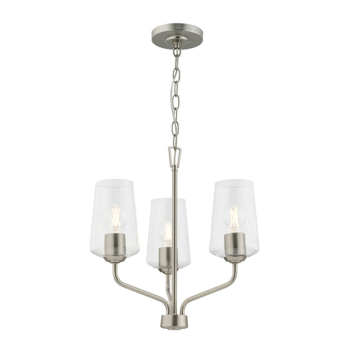 Progress Lighting 94400440009 Celino Collection 3-Light Chandelier Brushed Nickel With Clear Glass Shades (P400440-009)