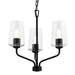 Progress Lighting 94400440031 Celino Collection 3-Light Chandelier Black With Clear Glass Shades (P400440-031)