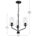 Progress Lighting 94400440031 Celino Collection 3-Light Chandelier Black With Clear Glass Shades (P400440-031)