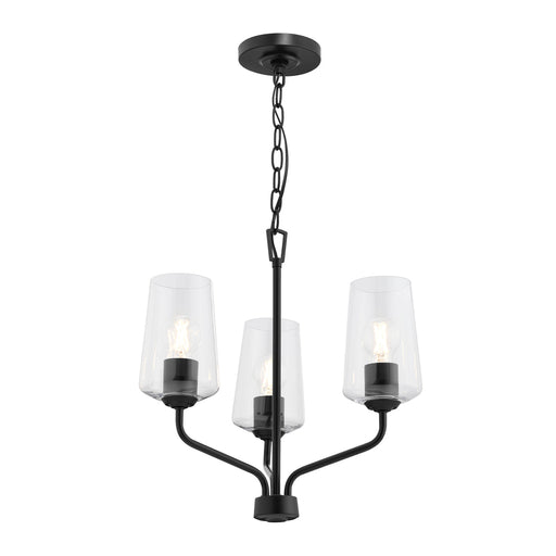 Progress Lighting 94400440031 Celino Collection 3-Light Chandelier Black With Clear Glass Shades (P400440-031)
