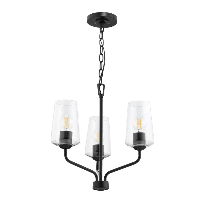 Progress Lighting 94400440031 Celino Collection 3-Light Chandelier Black With Clear Glass Shades (P400440-031)