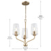 Progress Lighting 94400440177 Celino Collection 3-Light Chandelier Champagne Bronze With Clear Glass Shades (P400440-177)