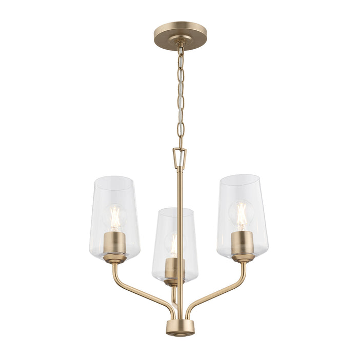 Progress Lighting 94400440177 Celino Collection 3-Light Chandelier Champagne Bronze With Clear Glass Shades (P400440-177)