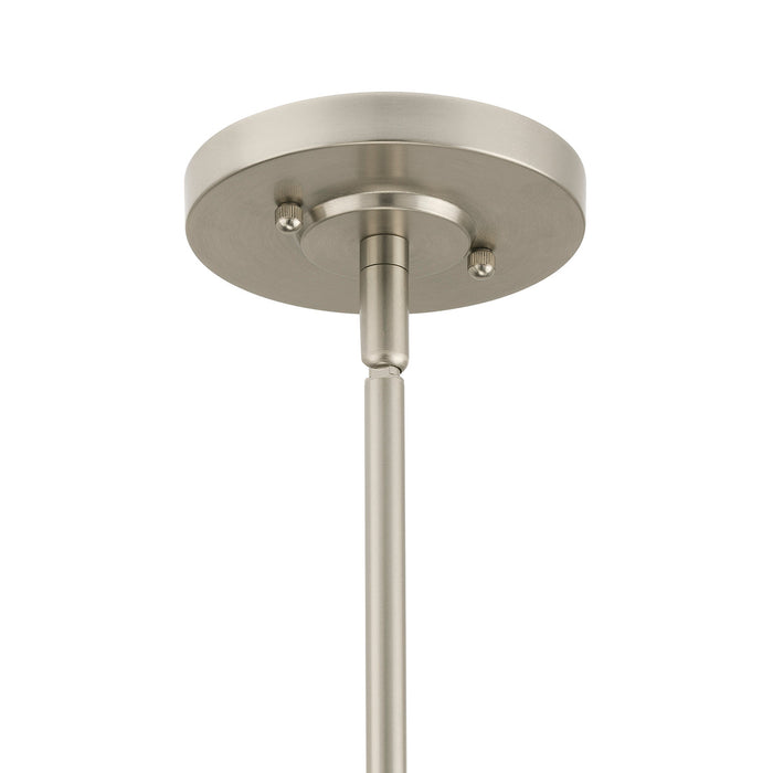 Progress Lighting 94400441009 Celino Collection 4-Light Linear Chandelier Brushed Nickel With Clear Glass Shades (P400441-009)