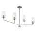 Progress Lighting 94400441009 Celino Collection 4-Light Linear Chandelier Brushed Nickel With Clear Glass Shades (P400441-009)