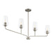 Progress Lighting 94400441009 Celino Collection 4-Light Linear Chandelier Brushed Nickel With Clear Glass Shades (P400441-009)