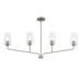 Progress Lighting 94400441009 Celino Collection 4-Light Linear Chandelier Brushed Nickel With Clear Glass Shades (P400441-009)