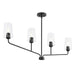 Progress Lighting 94400441031 Celino Collection 4-Light Linear Chandelier Black With Clear Glass Shades (P400441-031)