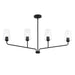Progress Lighting 94400441031 Celino Collection 4-Light Linear Chandelier Black With Clear Glass Shades (P400441-031)