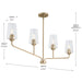 Progress Lighting 94400441177 Celino Collection 4-Light Linear Chandelier Champagne Bronze With Clear Glass Shades (P400441-177)