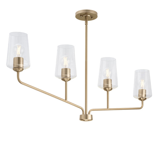 Progress Lighting 94400441177 Celino Collection 4-Light Linear Chandelier Champagne Bronze With Clear Glass Shades (P400441-177)