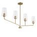 Progress Lighting 94400441177 Celino Collection 4-Light Linear Chandelier Champagne Bronze With Clear Glass Shades (P400441-177)