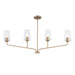 Progress Lighting 94400441177 Celino Collection 4-Light Linear Chandelier Champagne Bronze With Clear Glass Shades (P400441-177)