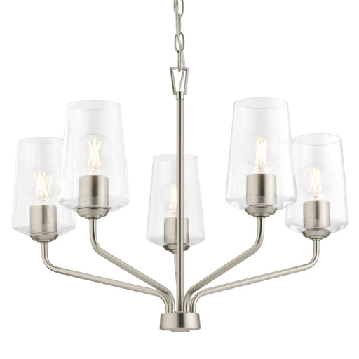 Progress Lighting 94400442009 Celino Collection 5-Light Chandelier Brushed Nickel With Clear Glass Shades (P400442-009)
