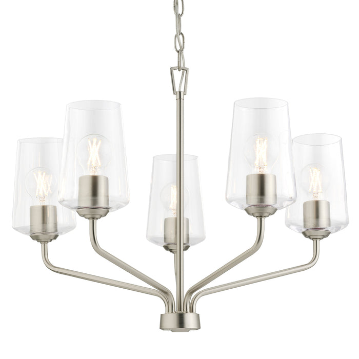 Progress Lighting 94400442009 Celino Collection 5-Light Chandelier Brushed Nickel With Clear Glass Shades (P400442-009)