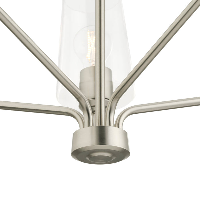 Progress Lighting 94400442009 Celino Collection 5-Light Chandelier Brushed Nickel With Clear Glass Shades (P400442-009)
