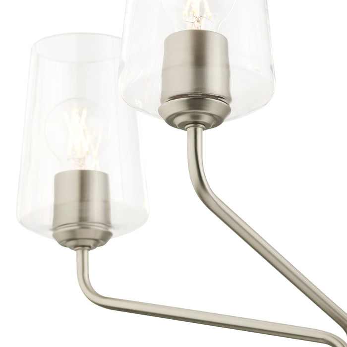Progress Lighting 94400442009 Celino Collection 5-Light Chandelier Brushed Nickel With Clear Glass Shades (P400442-009)