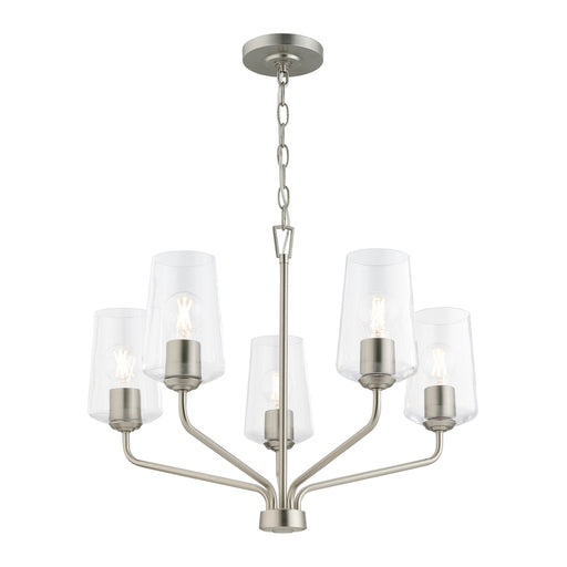 Progress Lighting 94400442009 Celino Collection 5-Light Chandelier Brushed Nickel With Clear Glass Shades (P400442-009)