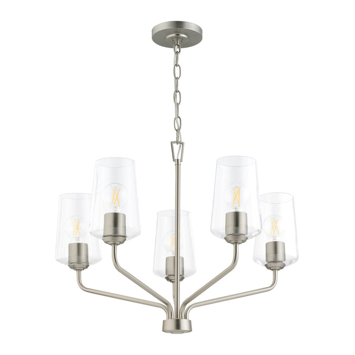 Progress Lighting 94400442009 Celino Collection 5-Light Chandelier Brushed Nickel With Clear Glass Shades (P400442-009)
